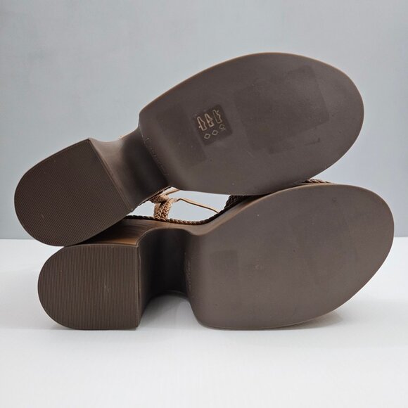 NEW Schutz Karima Platform Womens 9.5 Tan Leather Braided Chunky Block Heel 70s - Picture 12 of 14